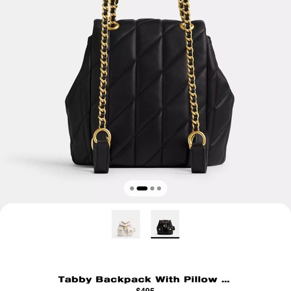 Authentic worn twice Coach Black tabby quilted backpack w/ dustbag. - Picture 6 of 7